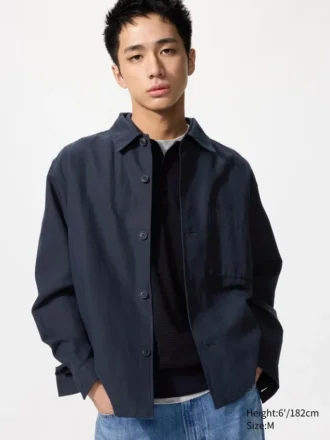 Unisex Cotton Linen Shirt Jacket