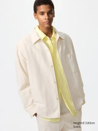 Unisex Cotton Linen Shirt Jacket