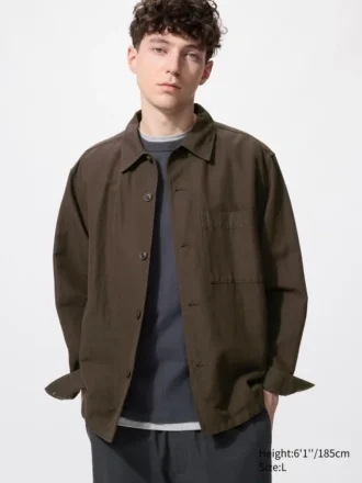 Unisex Cotton Linen Shirt Jacket