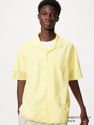 Unisex Cotton Linen Shirt | Short Sleeve