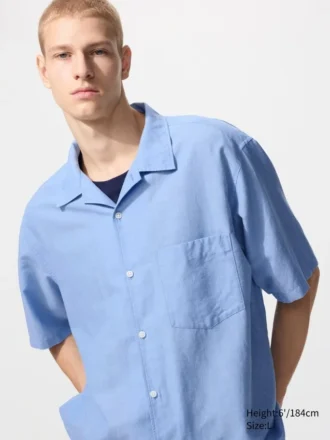Unisex Cotton Linen Shirt | Short Sleeve