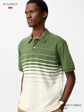 Unisex Dry Pique Striped Polo Shirt | Panel