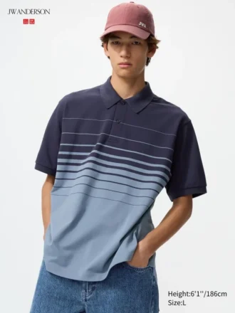 Unisex Dry Pique Striped Polo Shirt | Panel