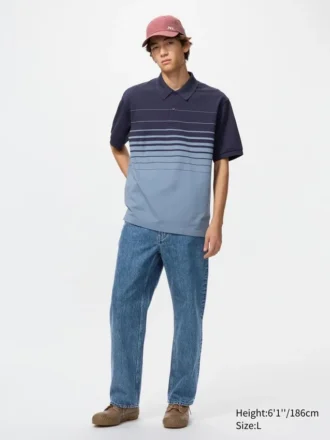Unisex Dry Pique Striped Polo Shirt | Panel