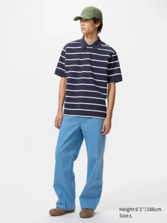 Unisex Dry Pique Striped Polo Shirt | Wide Stripe