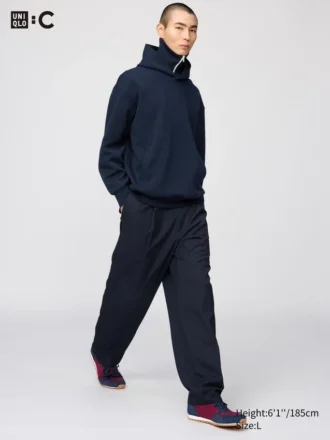 Unisex Pleated Wide Tapered Pants