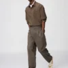Unisex Pleated Wide Tapered Pants