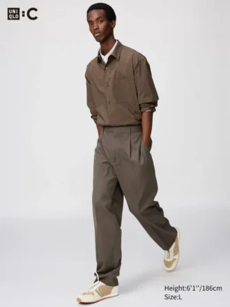 Unisex Pleated Wide Tapered Pants