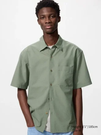 Unisex Seersucker Shirt | Short Sleeve