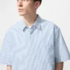 Unisex Seersucker Shirt | Short Sleeve | Striped