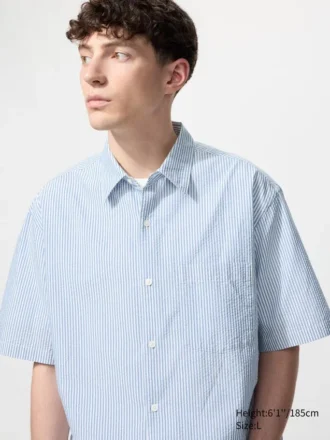 Unisex Seersucker Shirt | Short Sleeve | Striped