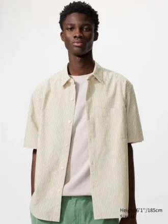 Unisex Seersucker Shirt | Short Sleeve | Striped