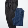 Unisex Stretch Easy Ankle Pants | Denim