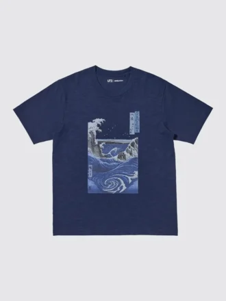 Unisex Ukiyo-E Blue Ut Graphic T-Shirt