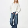 Women’s 3D Knit Cotton Volume Sleeve Sweater