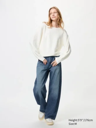 Women’s 3D Knit Cotton Volume Sleeve Sweater