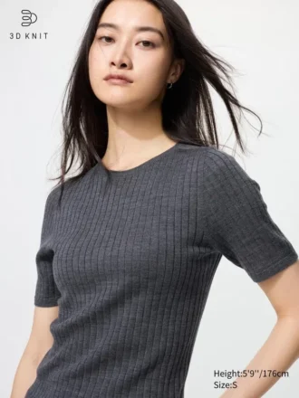 Women’s 3D Knit Merino Sweater | Half Sleeve