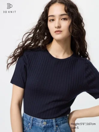 Women’s 3D Knit Merino Sweater | Half Sleeve