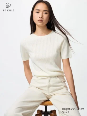 Women’s 3D Knit Merino Sweater | Half Sleeve