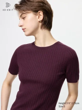 Women’s 3D Knit Merino Sweater | Half Sleeve