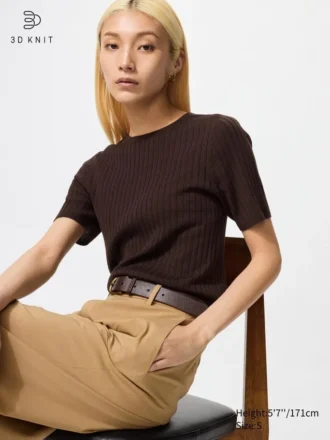 Women’s 3D Knit Merino Sweater | Half Sleeve
