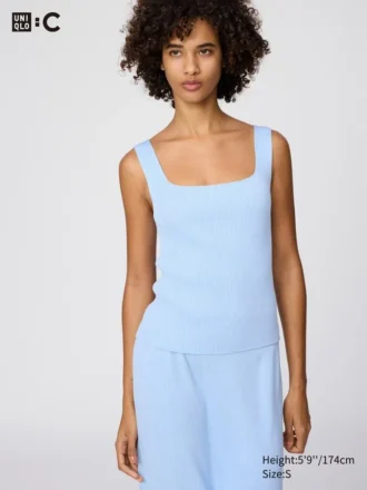 Women’s 3D Knit Ribbed Sleeveless Sweater