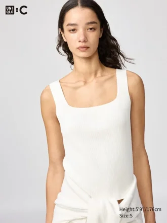 Women’s 3D Knit Ribbed Sleeveless Sweater