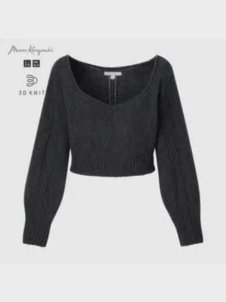 Women’s 3D Knit Volume Long Sleeve Sweater