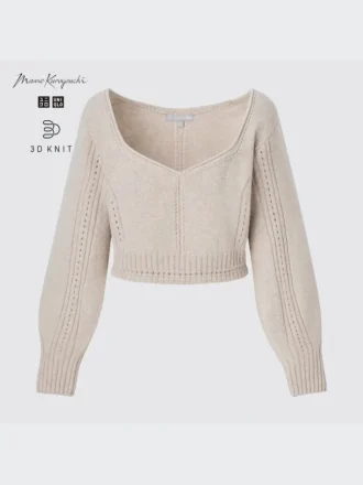 Women’s 3D Knit Volume Long Sleeve Sweater