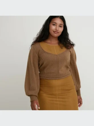 Women’s 3D Knit Volume Long Sleeve Sweater