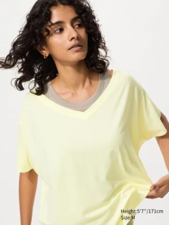 Women’s Airism Relaxed V-Neck T-Shirt | 2 Way