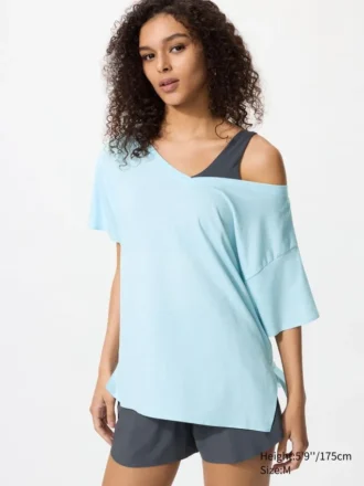 Women’s Airism Relaxed V-Neck T-Shirt | 2 Way