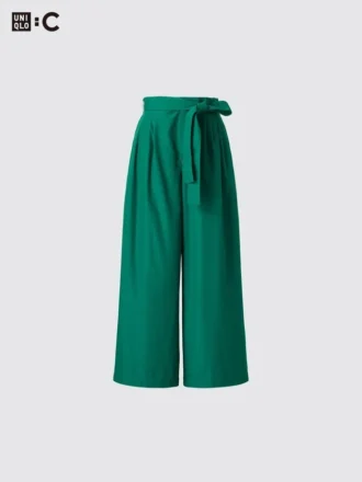 Women’s Belted Ankle Wide Pants