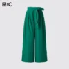 Women’s Belted Ankle Wide Pants