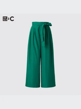 Women’s Belted Ankle Wide Pants