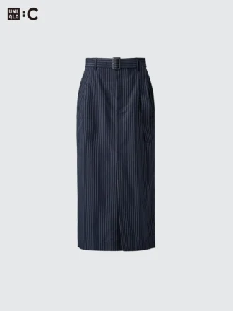 Women’s Belted Narrow Skirt | Striped