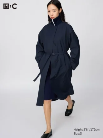 Women’s Collarless Long Coat