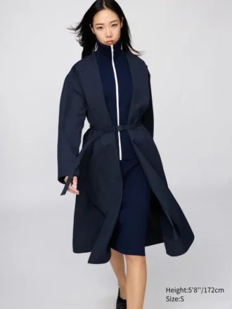 Women’s Collarless Long Coat