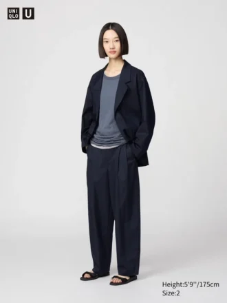 Women’s Cotton Lyocell Pleated Wide Pants