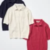 Women’s Cotton Pointelle Skipper Polo Sweater Women’s Cotton Pointelle Skipper Polo Sweater