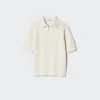 Women’s Cotton Pointelle Skipper Polo Sweater Women’s Cotton Pointelle Skipper Polo Sweater
