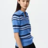 Women’s Cotton Pointelle Skipper Polo Sweater | Striped Women’s Cotton Pointelle Skipper Polo Sweater | Striped