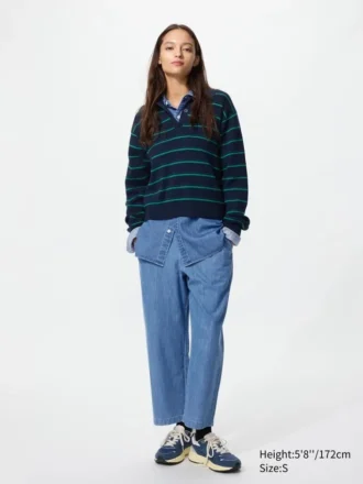 Women’s Cotton Relaxed Ankle Pants | Denim