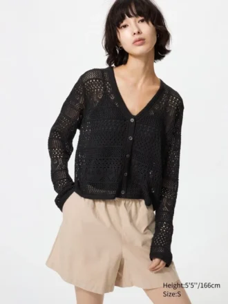 Women’s Crochet V-Neck Cardigan