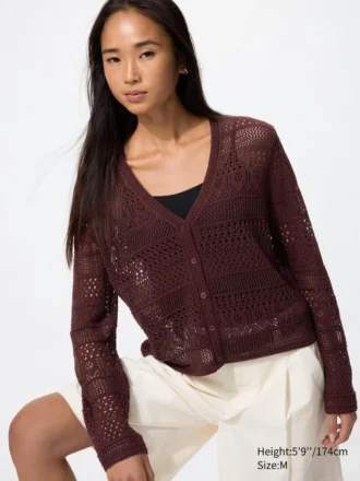 Women’s Crochet V-Neck Cardigan