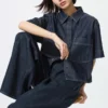 Women’s Denim Boxy Shirt | Half Sleeve