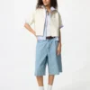 Women’s Denim Boxy Shirt | Half Sleeve