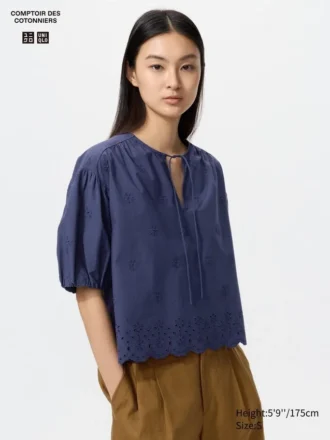 Women’s Embroidery Half Sleeve Blouse