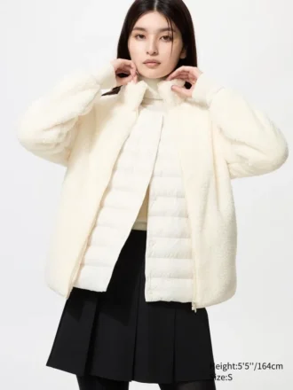 Women’s Fluffy Yarn Fleece Full-Zip Jacket