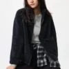 Women’s Fluffy Yarn Fleece Full-Zip Jacket